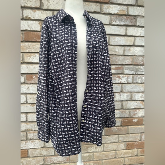 🦢 Talbots Button Down Collared Swan Long Sleeve Shirt sz 16 🦢 - Picture 2 of 8